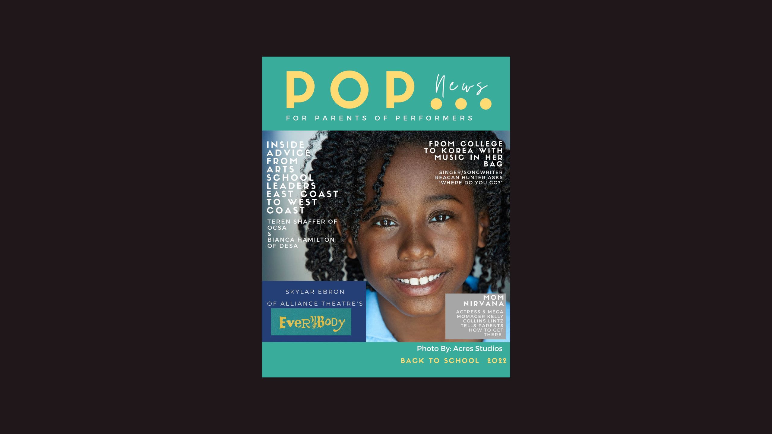 POP News Parents of Performers Magazine featuring Skylar Ebron Fall 2022