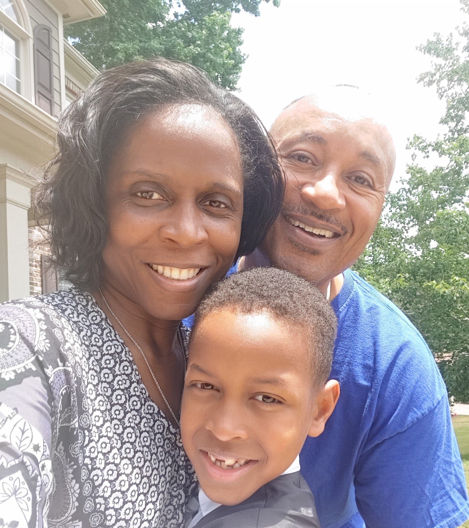 Photo of Kevin Andre with his parents, Marva and Kevin Sr.